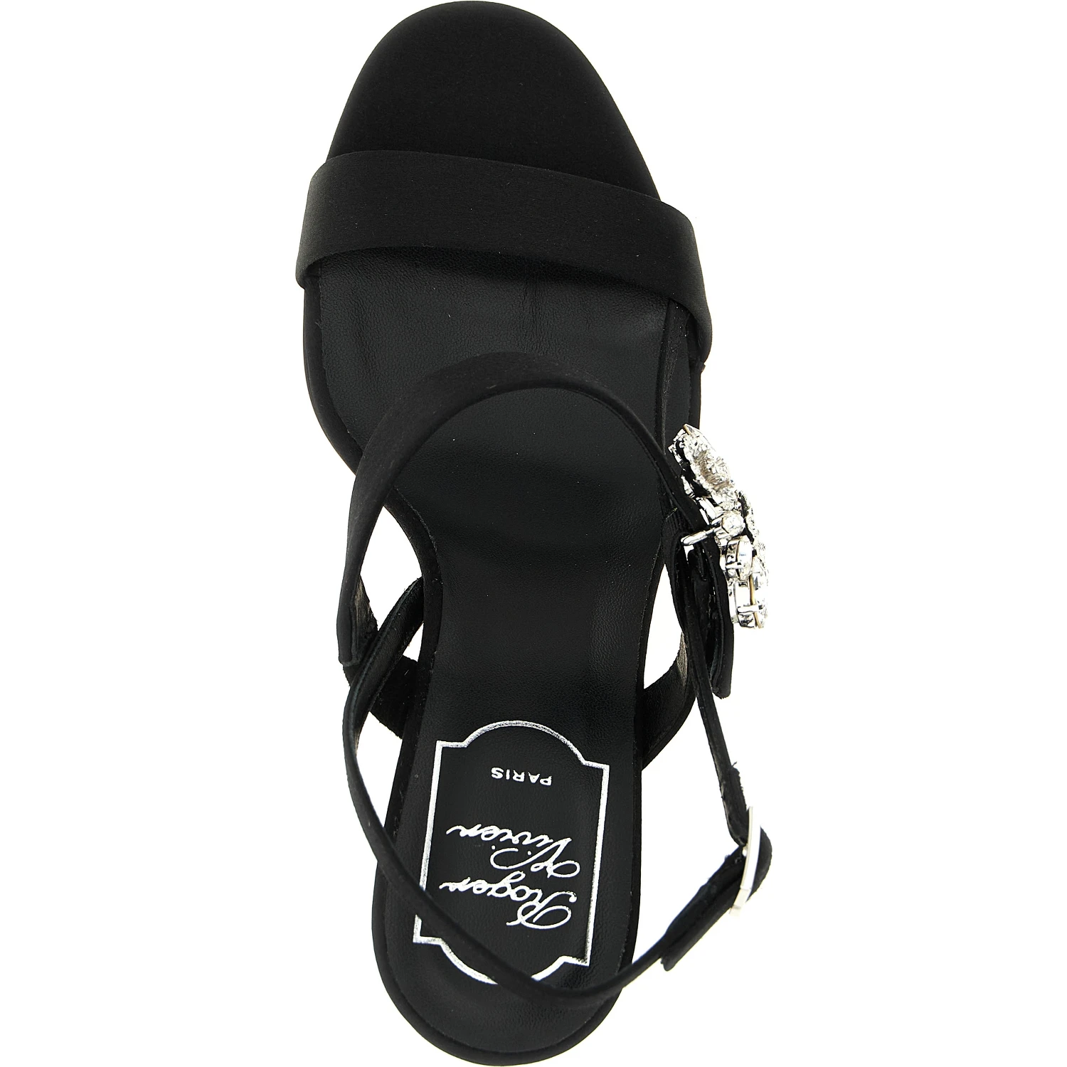 Black Viscose Stiletto Heel Sandals