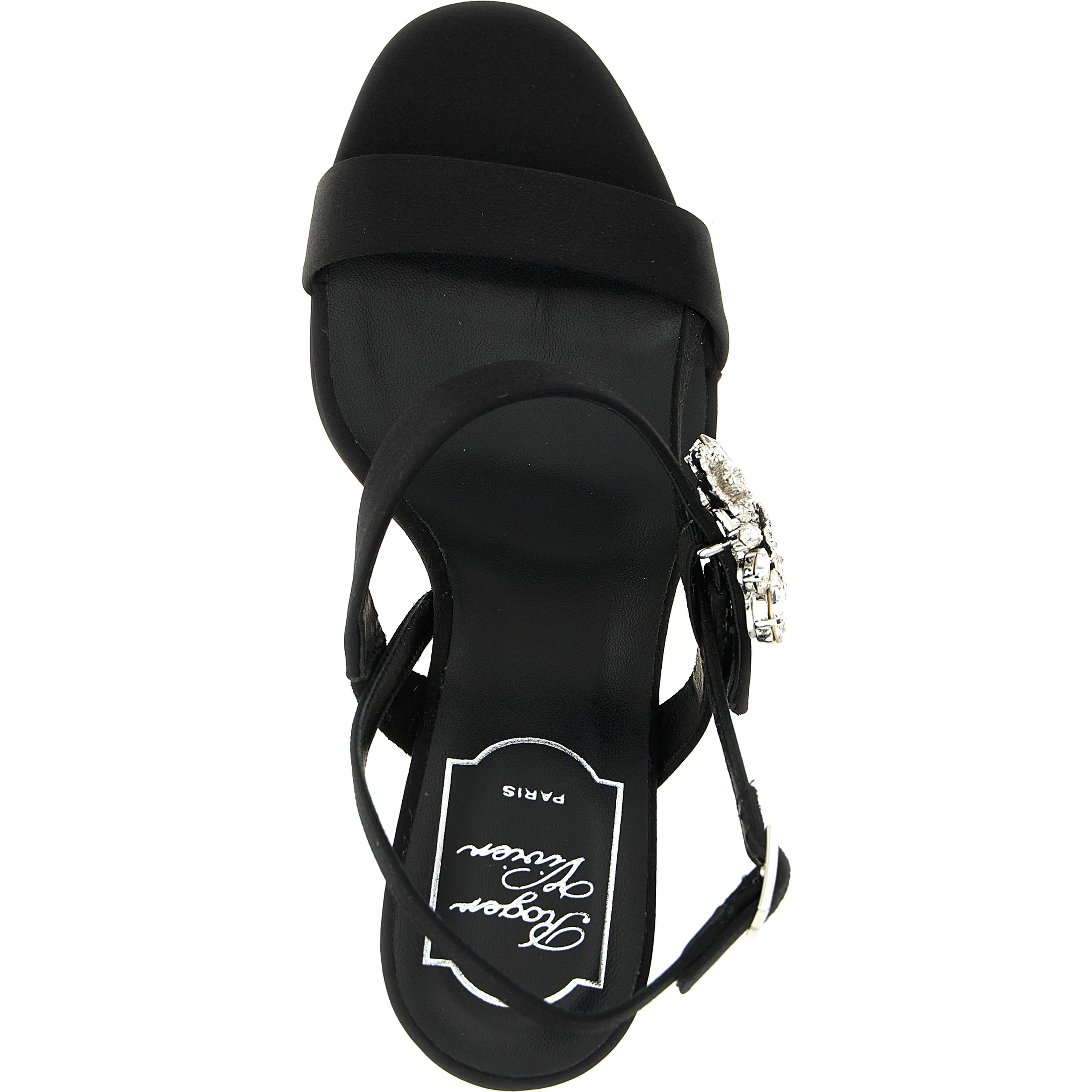 Black Viscose Stiletto Heel Sandals
