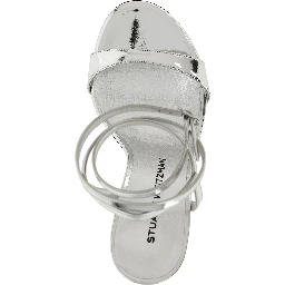Silver Polyethylene Stiletto Heel Sandals