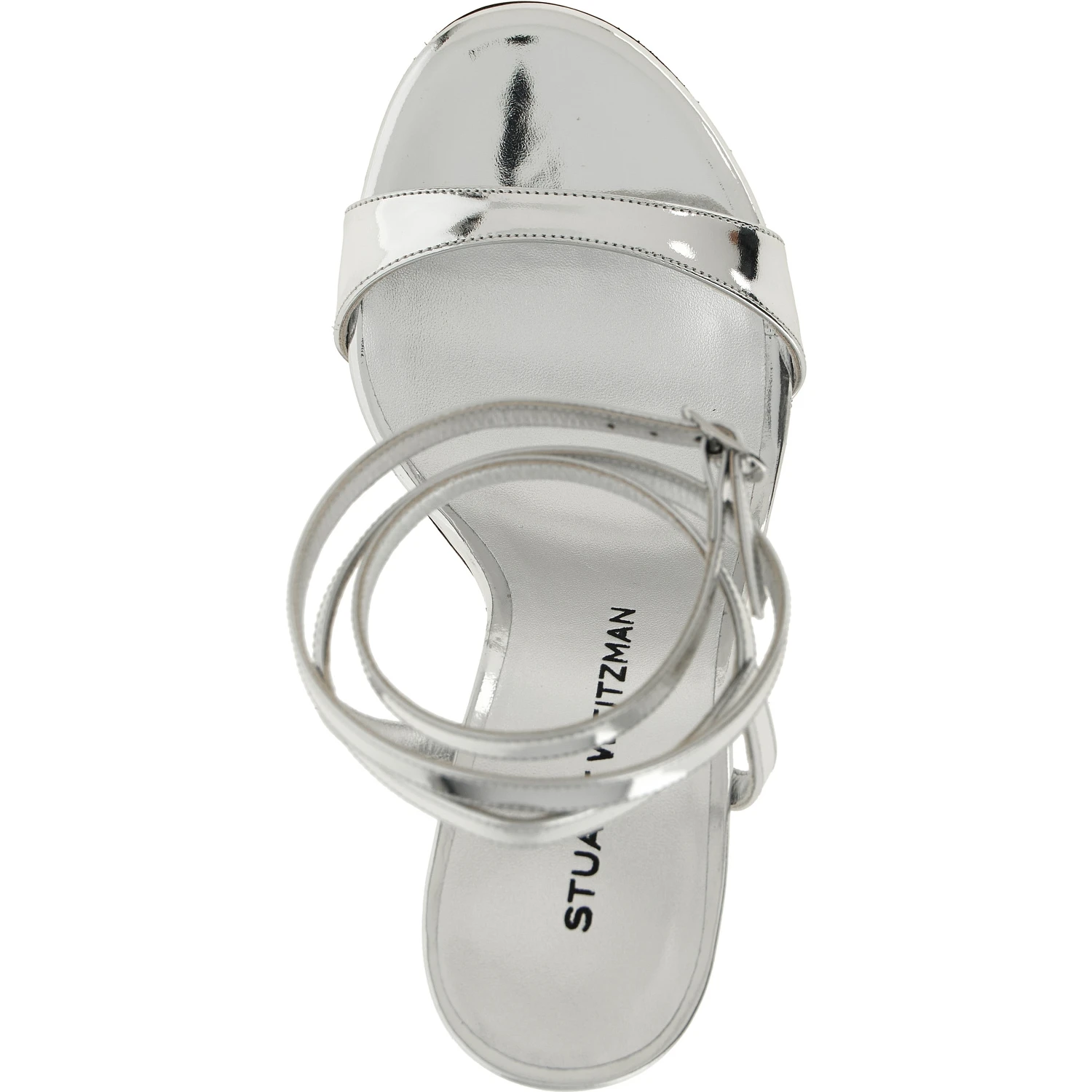 Silver Polyethylene Stiletto Heel Sandals