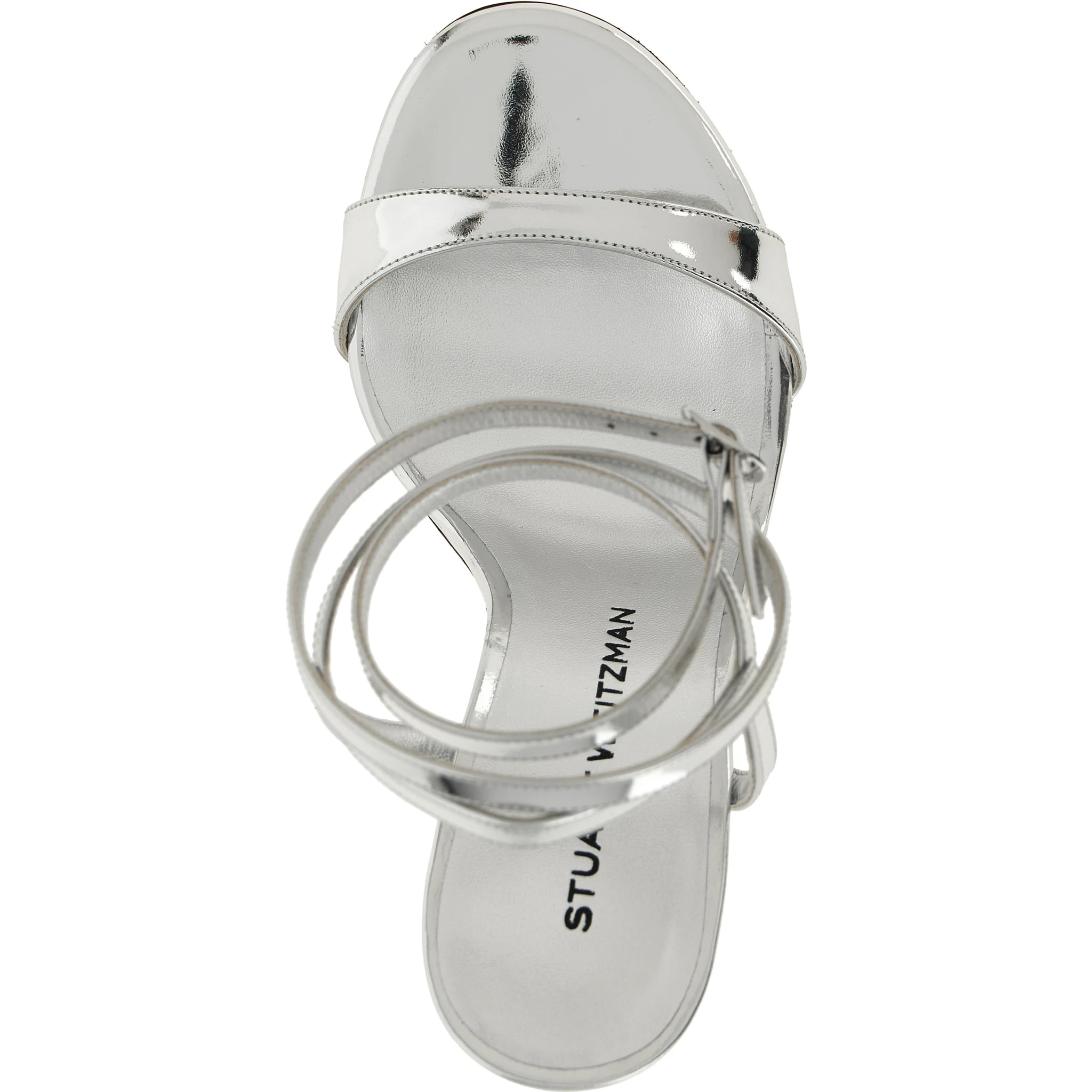 Silver Polyethylene Stiletto Heel Sandals