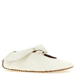 White Lamb Leather Ballet Flats