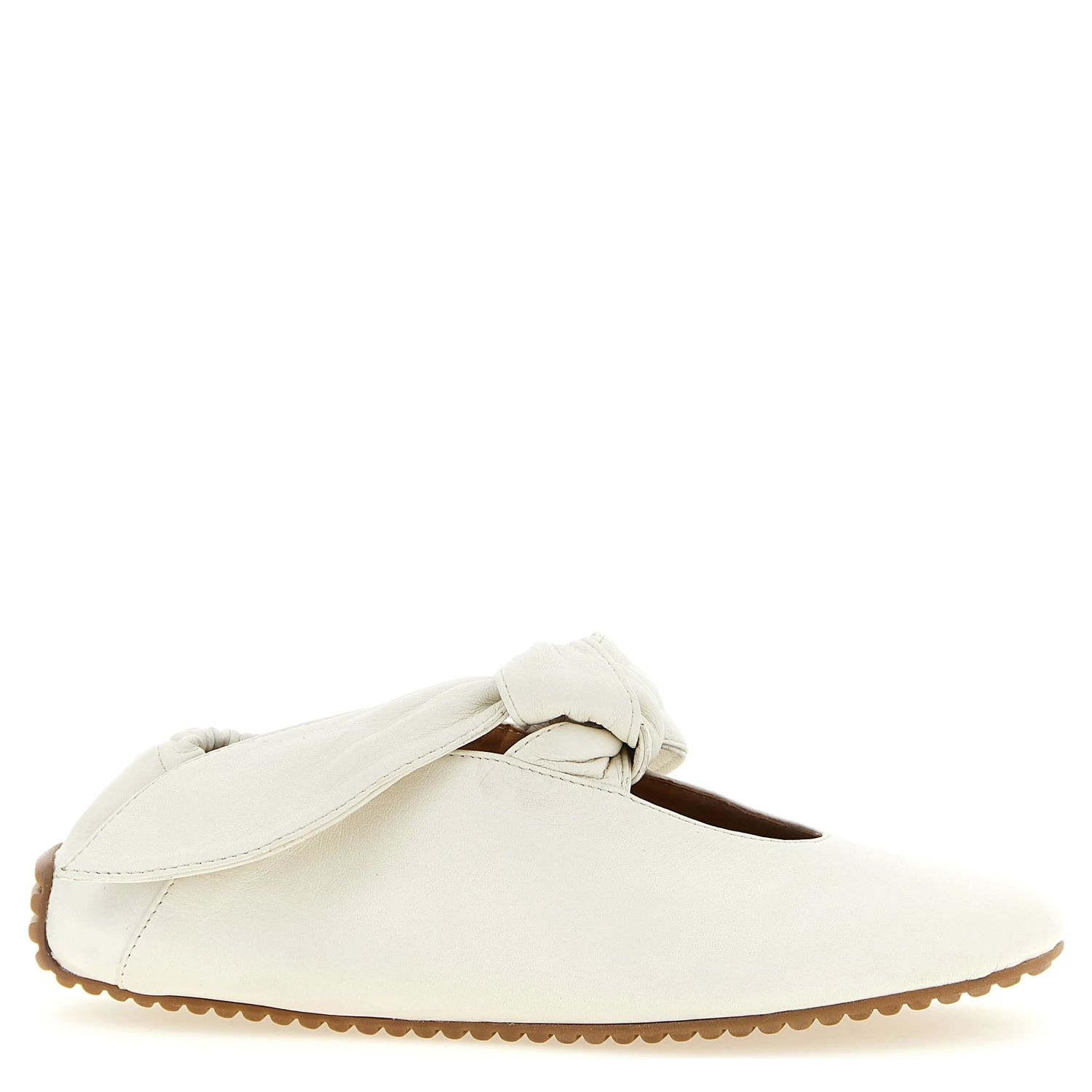White Lamb Leather Ballet Flats