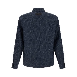Blue Linen Full-Length Jacket