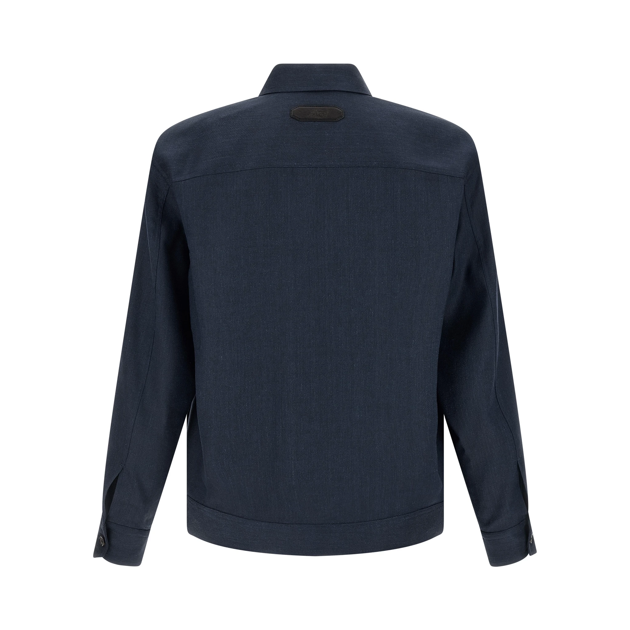 Blue Linen Full-Length Jacket