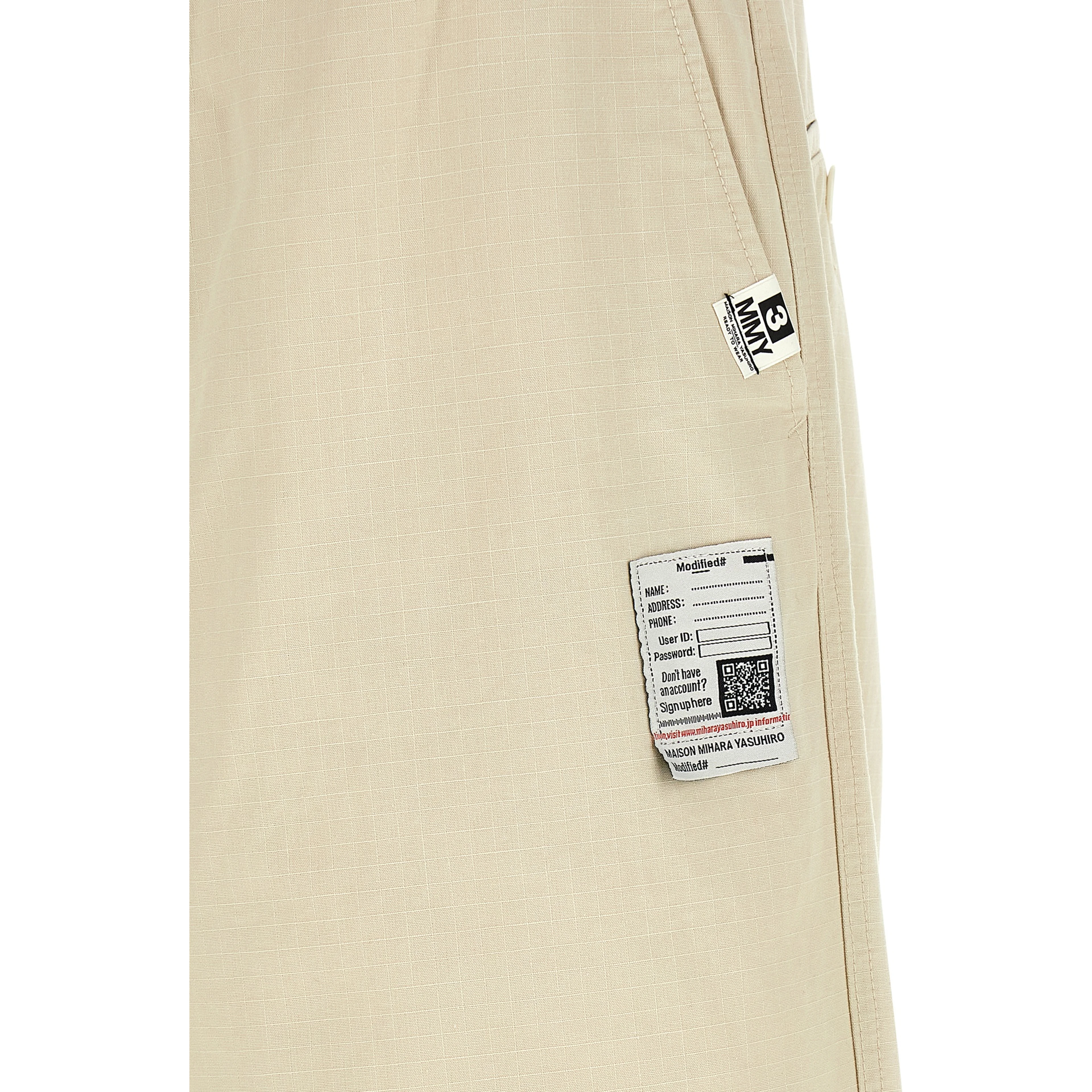 Beige Cotton Athletic Pants