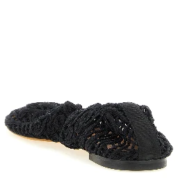 Black Polyester Ballet Flats