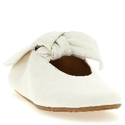 White Lamb Leather Ballet Flats