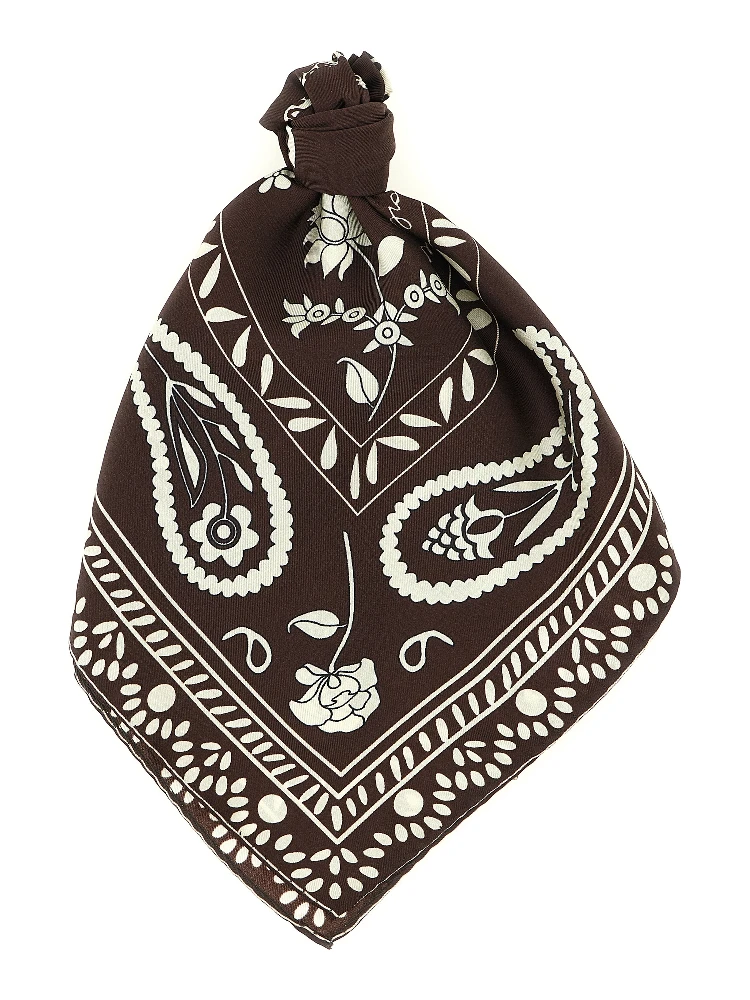Brown Silk Foulard
