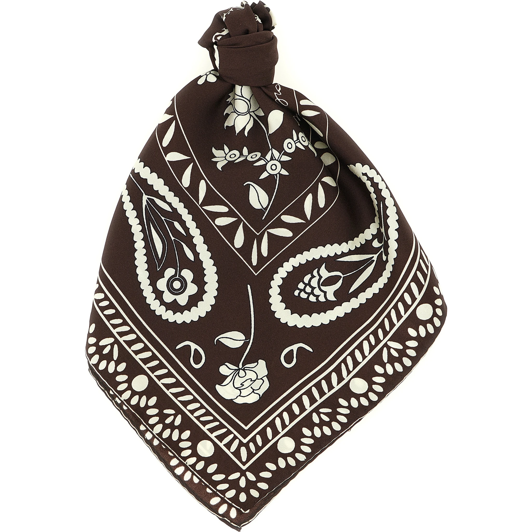 Brown Silk Foulard