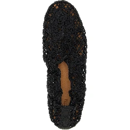 Black Polyester Ballet Flats