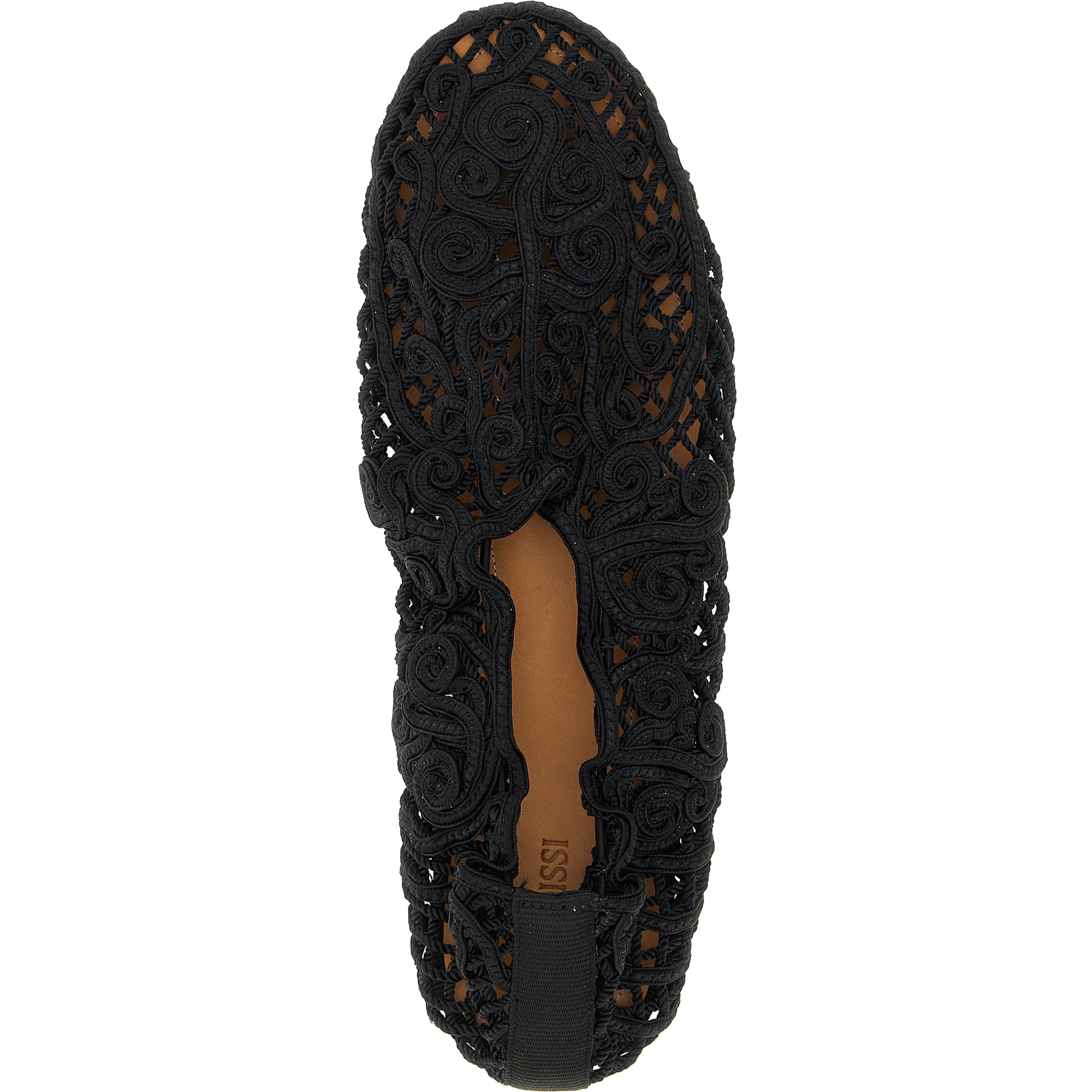 Black Polyester Ballet Flats