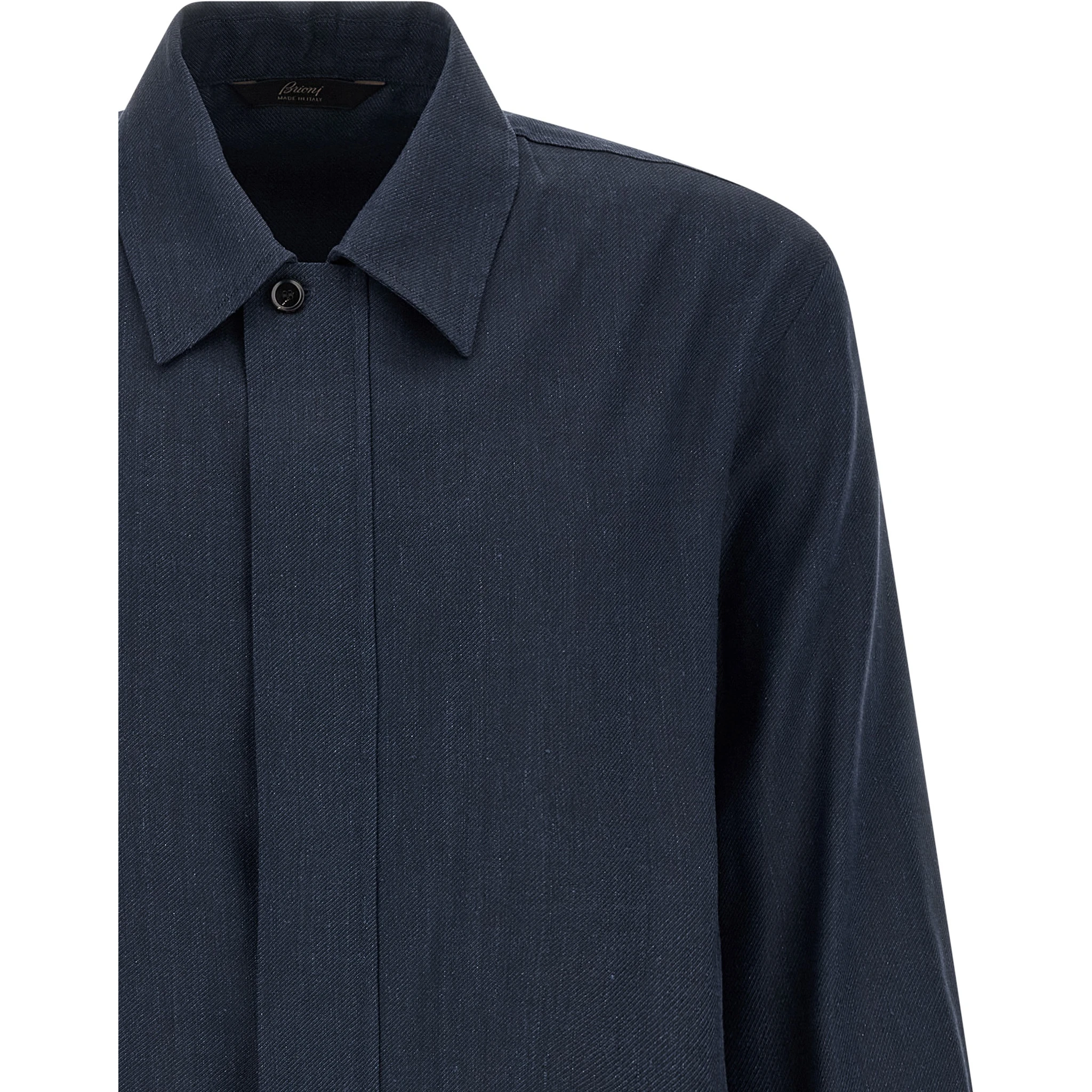 Blue Linen Full-Length Jacket