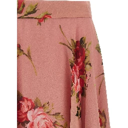 Multicolor Silk Midi Skirt