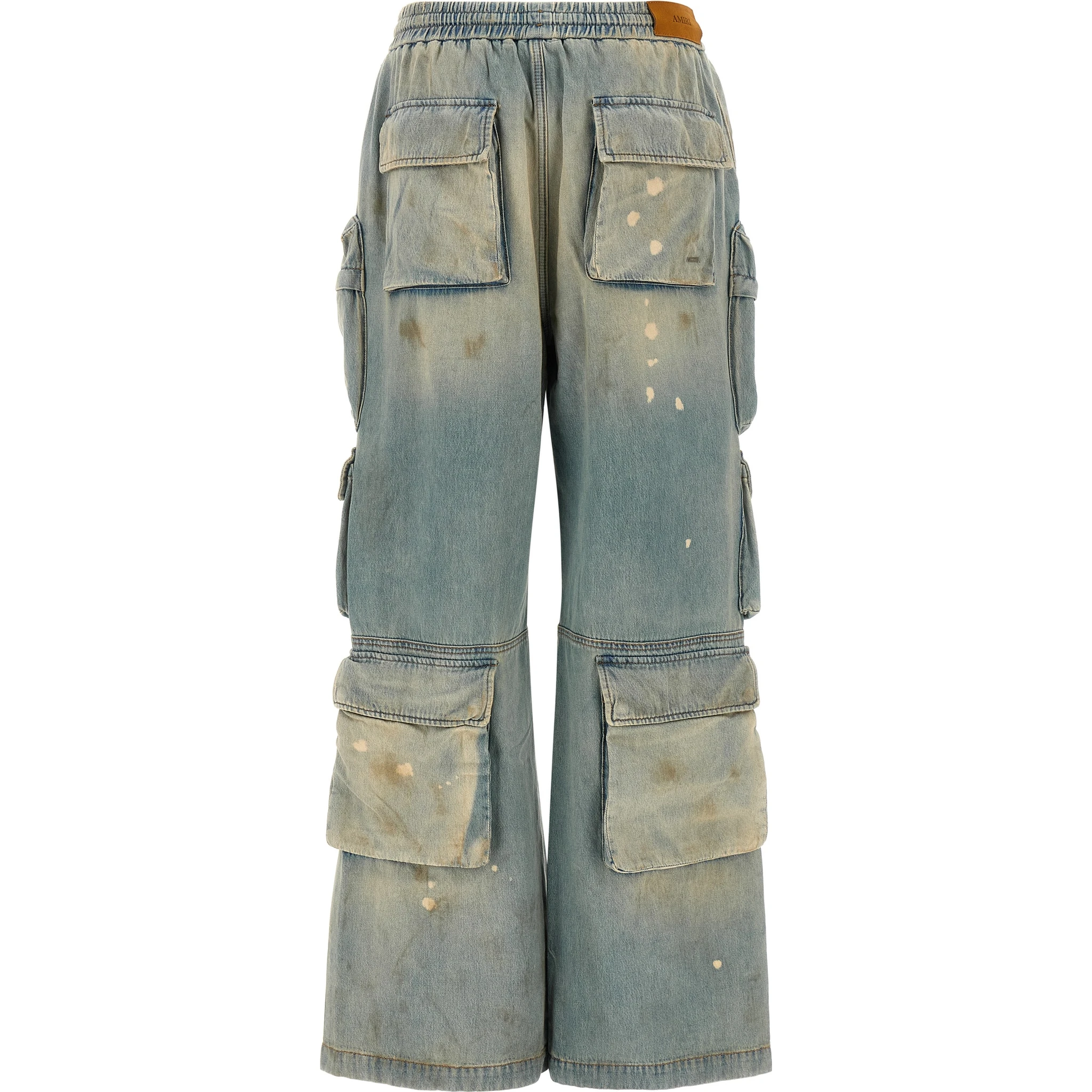 Blue Cotton Flared Jeans