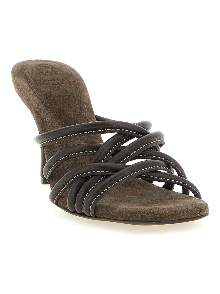 Brown Leather Stiletto Heel Sandals alternative