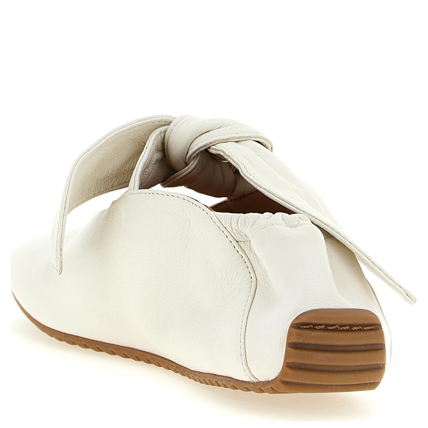 White Lamb Leather Ballet Flats