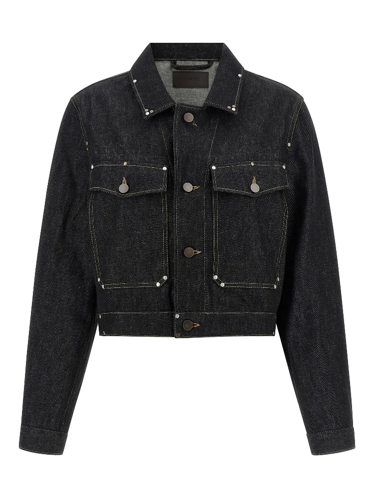 Black Cotton Denim Jacket