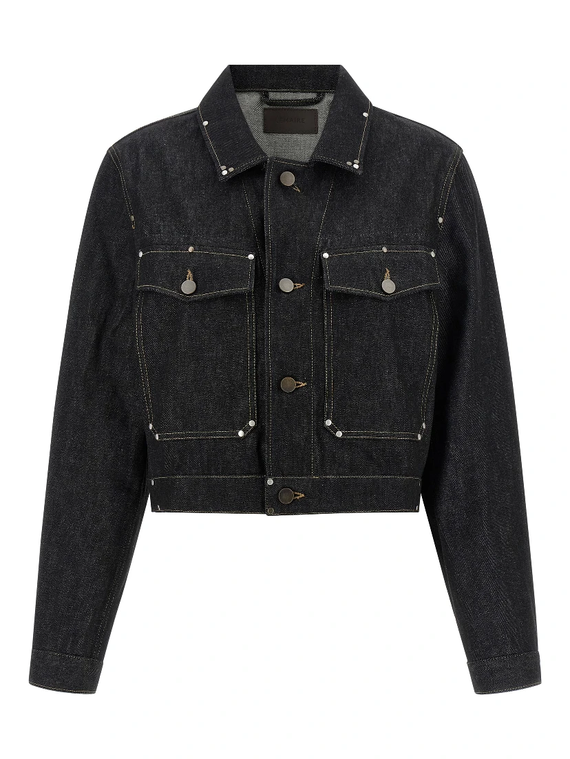 Black Cotton Denim Jacket