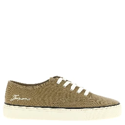 Bicolor Cotton Low Top Sneakers