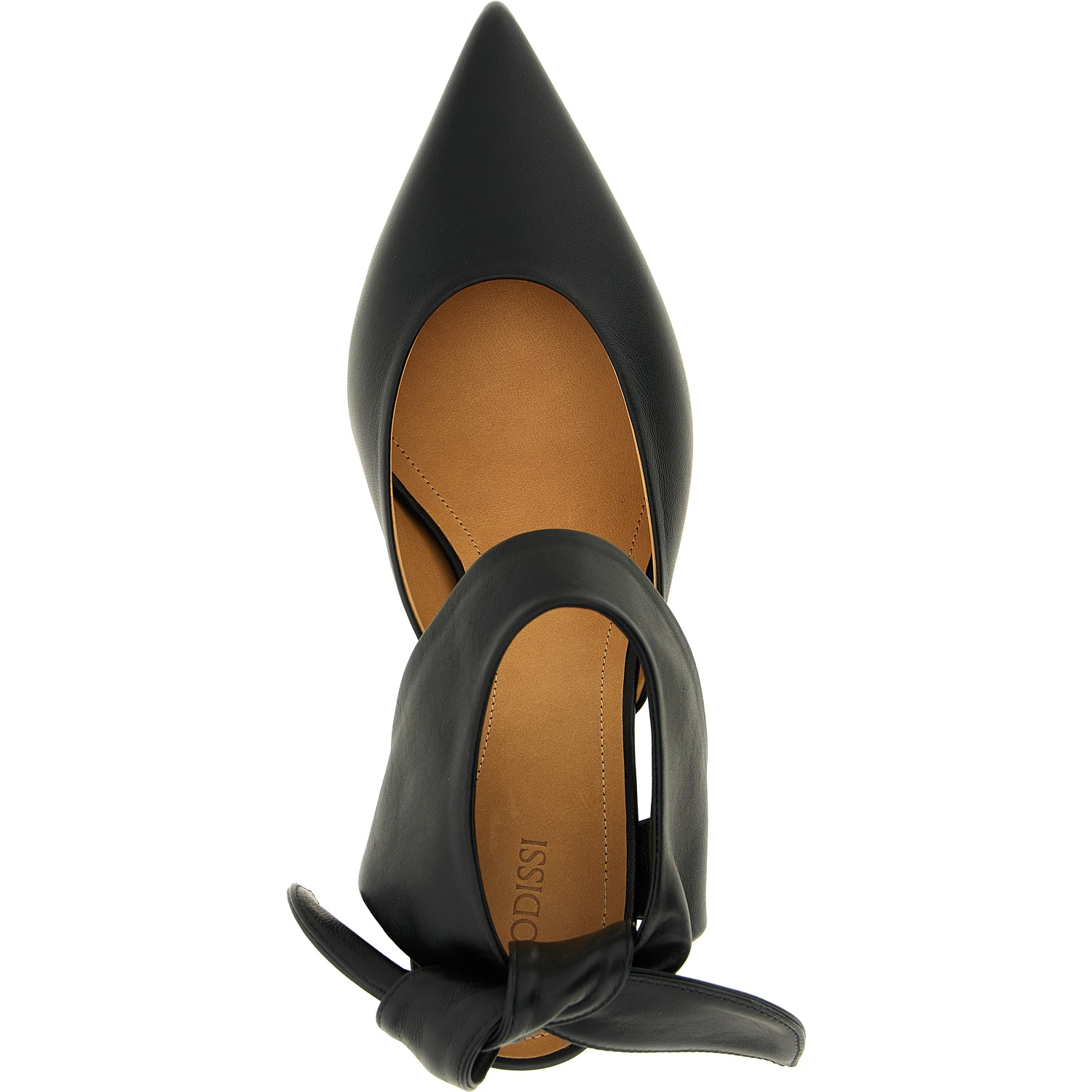 Black Lamb Leather Mid Heel Pumps