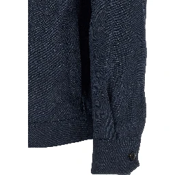 Blue Linen Full-Length Jacket
