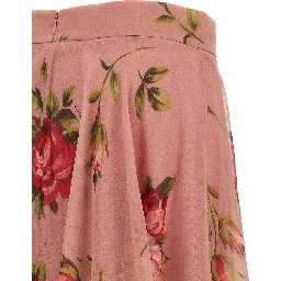 Multicolor Silk Midi Skirt