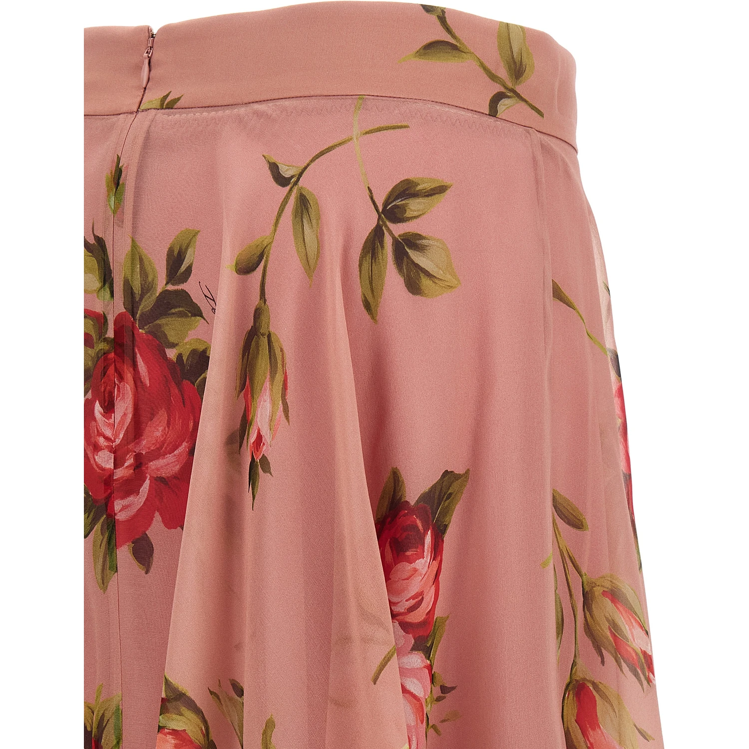 Multicolor Silk Midi Skirt