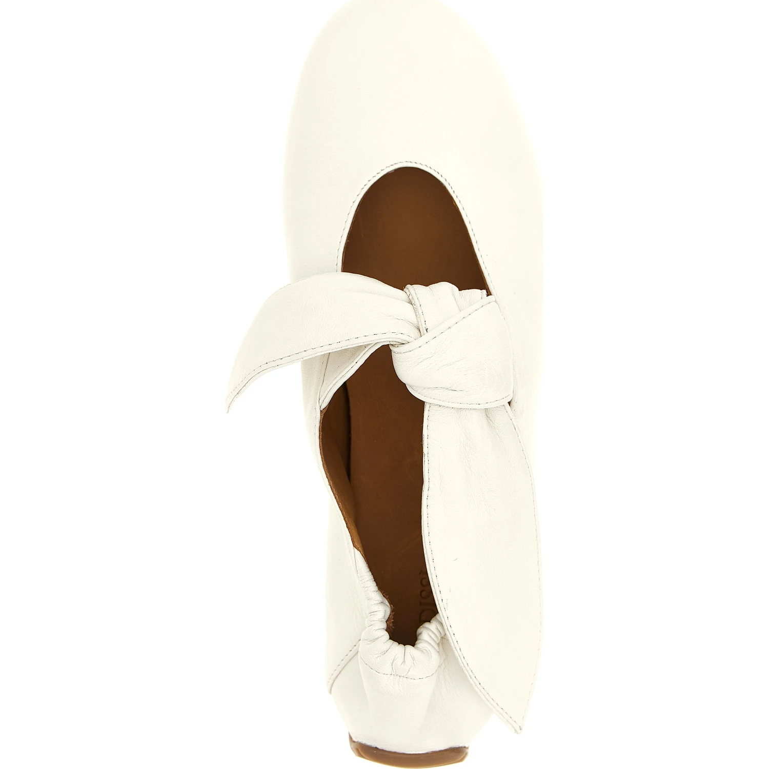 White Lamb Leather Ballet Flats