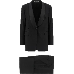 Black Virgin Wool Two-Piece Suit