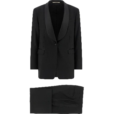 Black Virgin Wool Two-Piece Suit