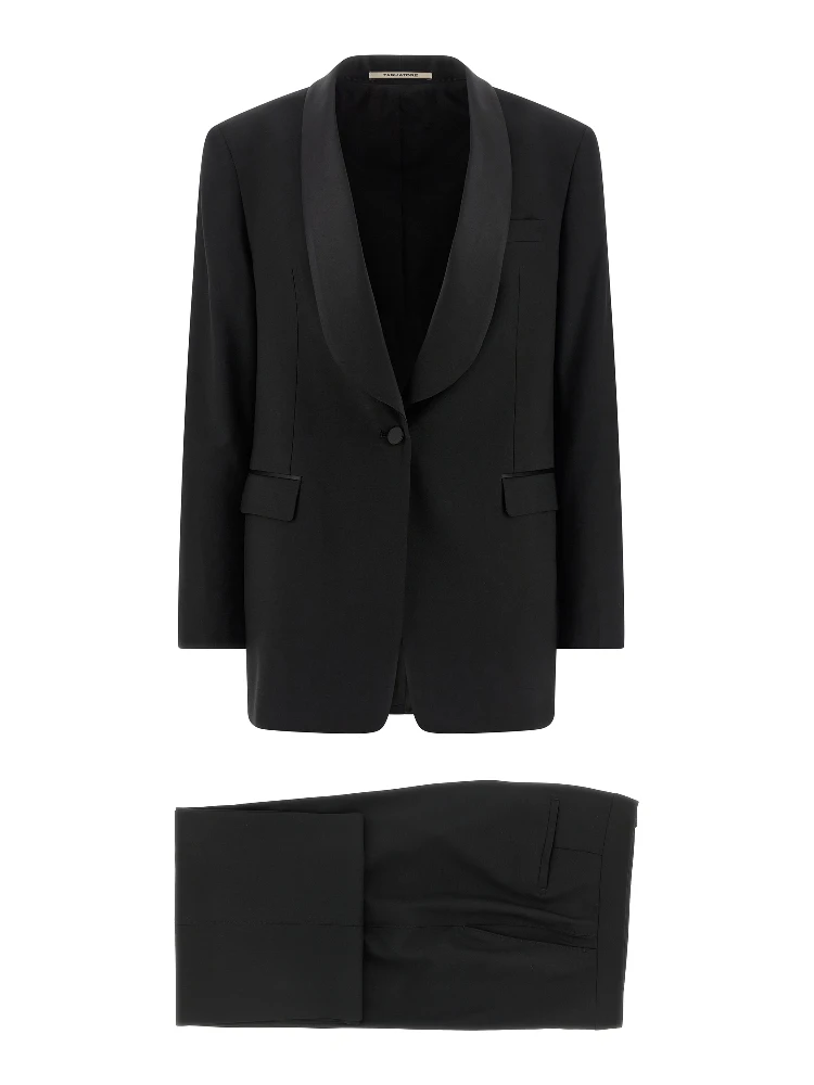 Black Virgin Wool Two-Piece Suit