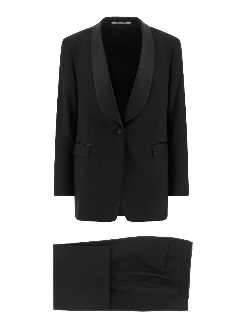 Black Virgin Wool Two-Piece Suit