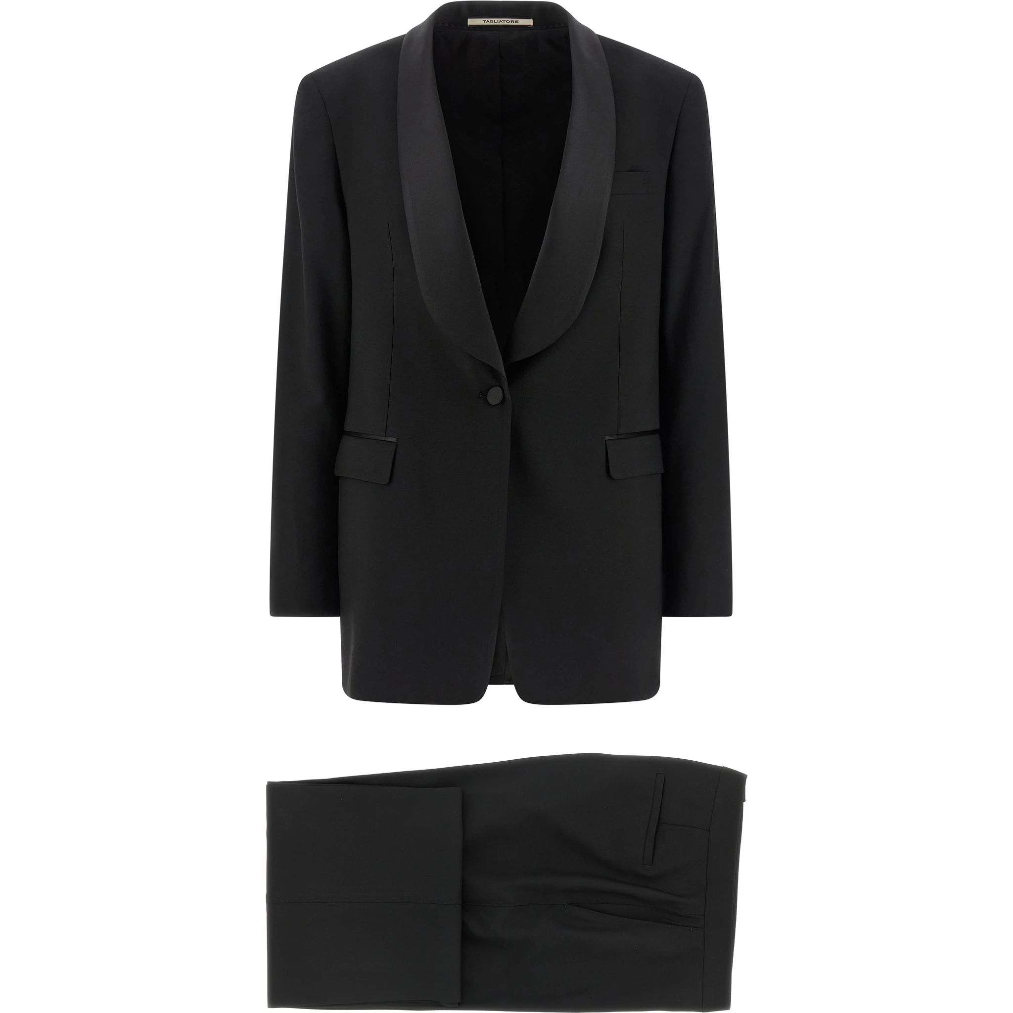 Black Virgin Wool Two-Piece Suit