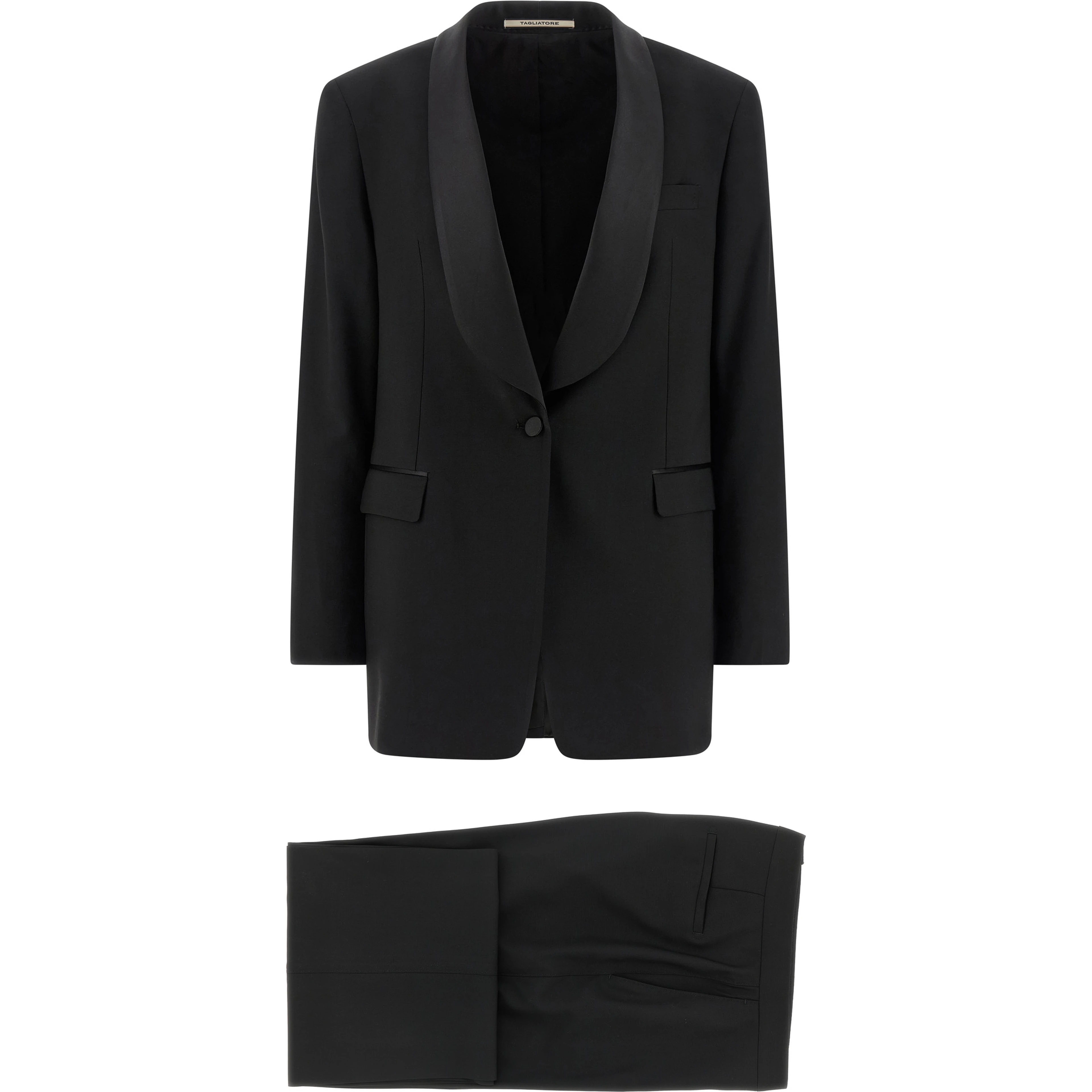 Black Virgin Wool Two-Piece Suit