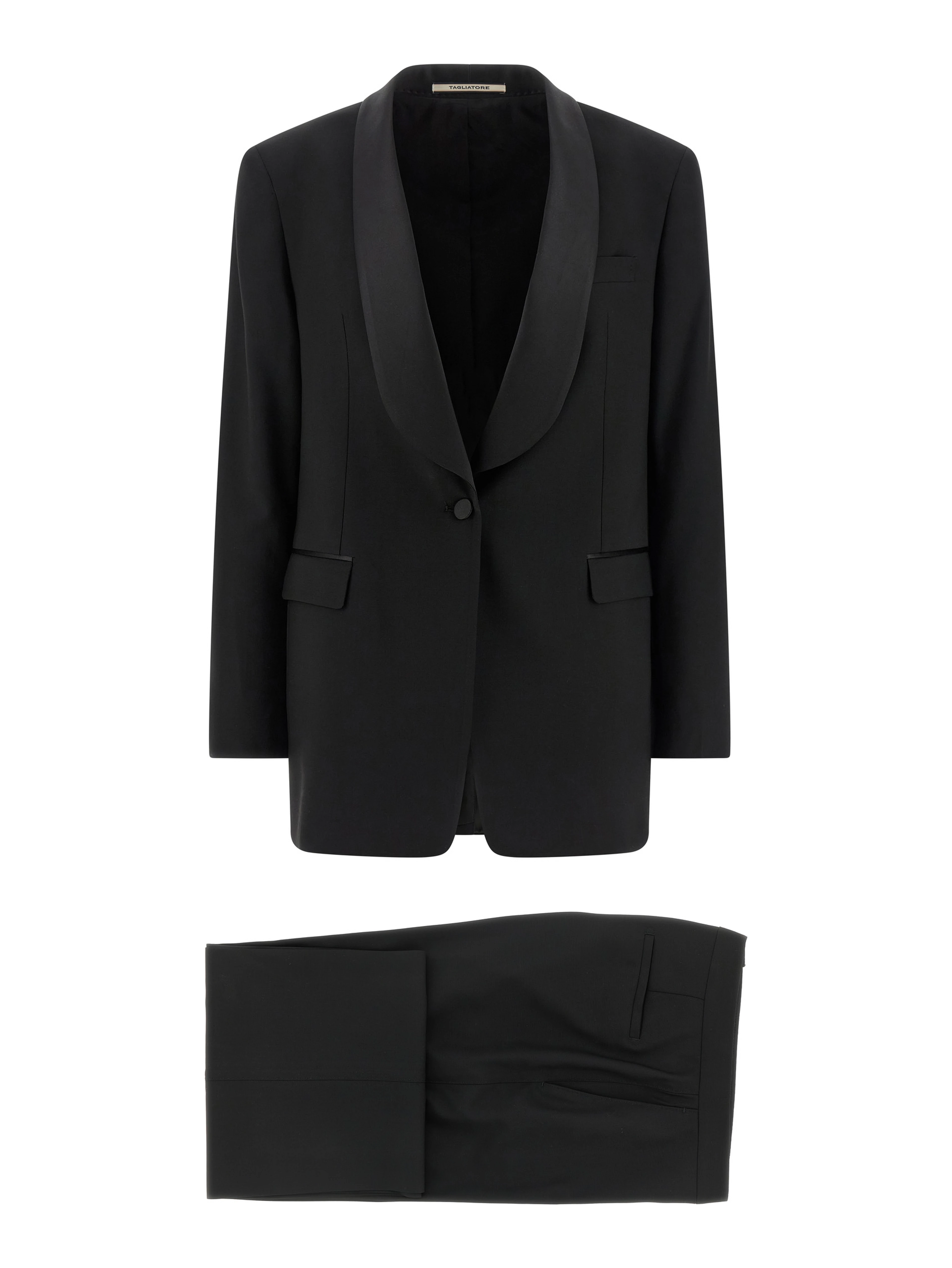 Black Virgin Wool Two-Piece Suit