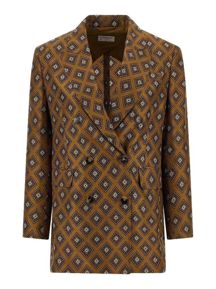 Brown Silk Blazer
