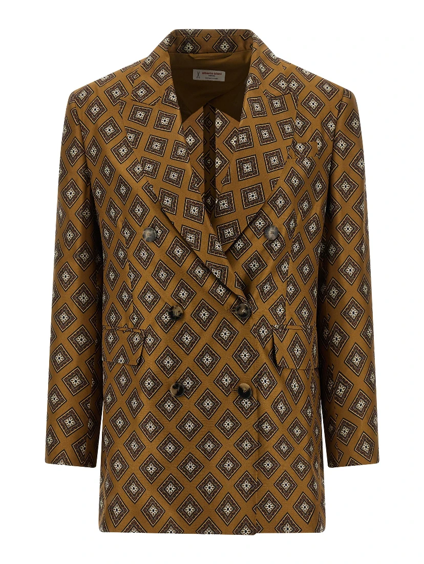 Brown Silk Blazer