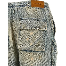 Blue Cotton Flared Jeans