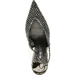 Gray Polyester High Heel Pumps