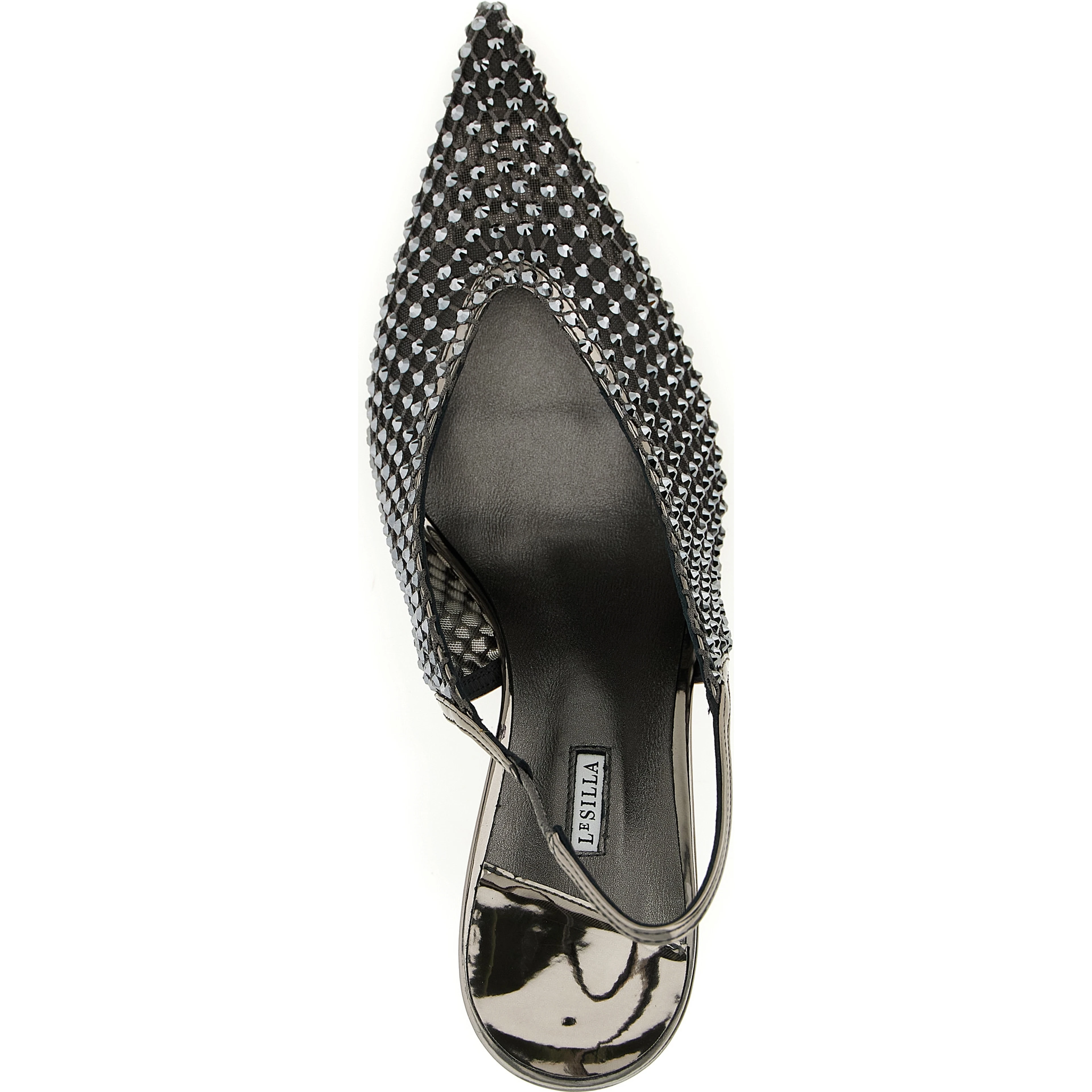 Gray Polyester High Heel Pumps