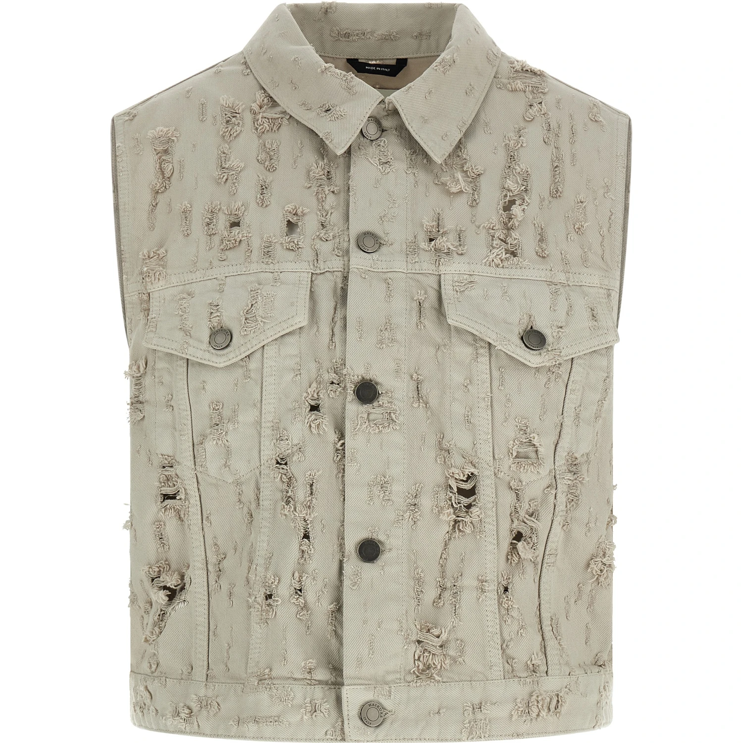 Gray Cotton Sleeveless Jacket