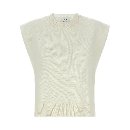 White Cashmere Sleeveless Jacket