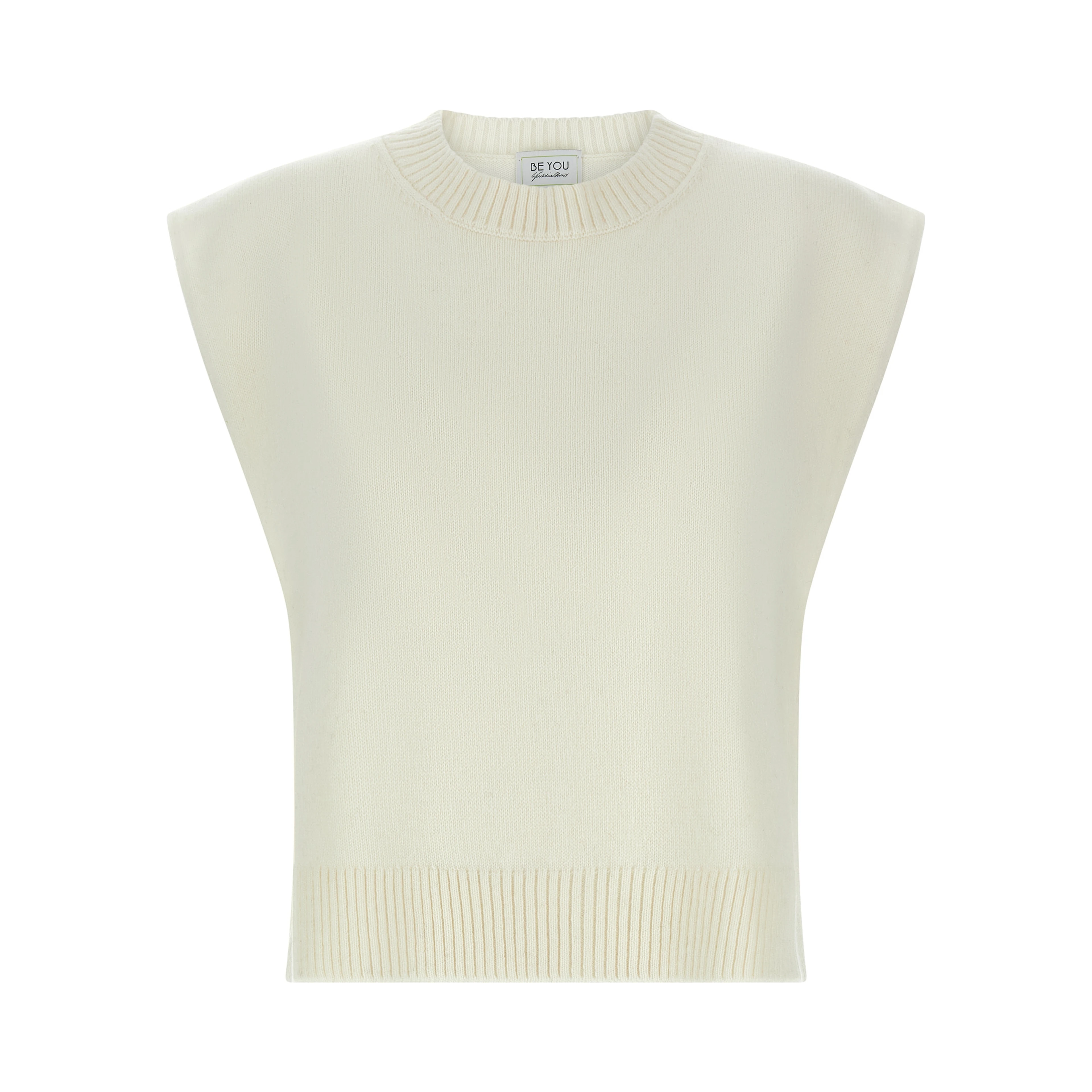 White Cashmere Sleeveless Jacket