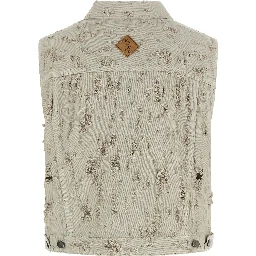 Gray Cotton Sleeveless Jacket