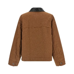 Brown Cotton Full-Length Jacket