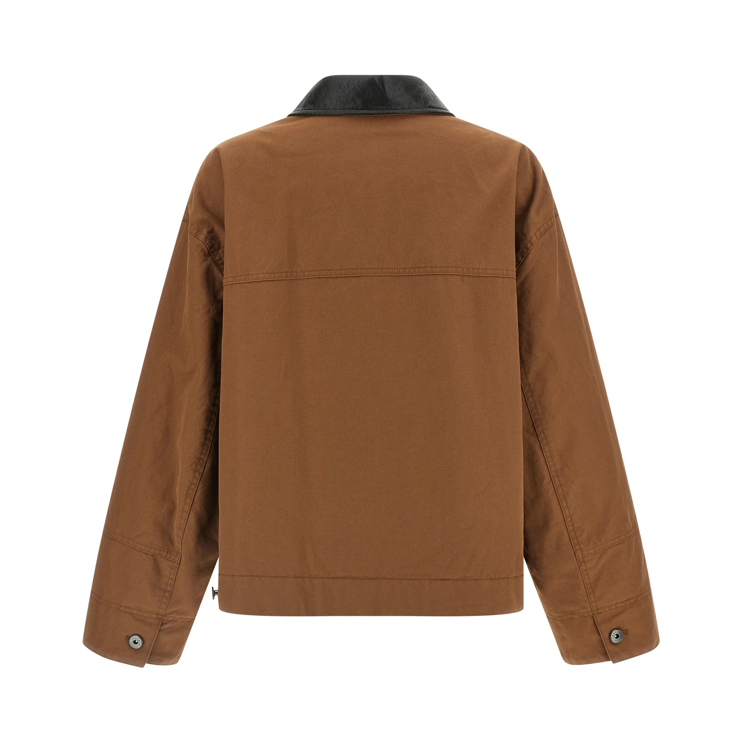 Brown Cotton Full-Length Jacket