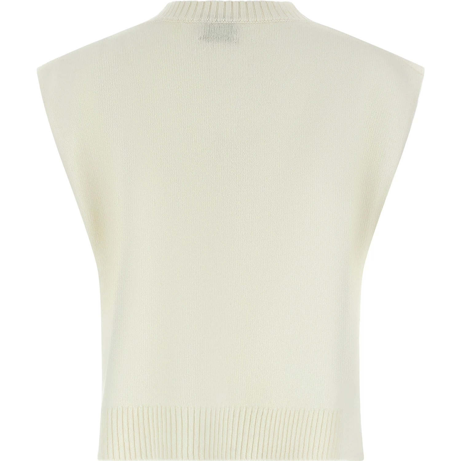 White Cashmere Sleeveless Jacket