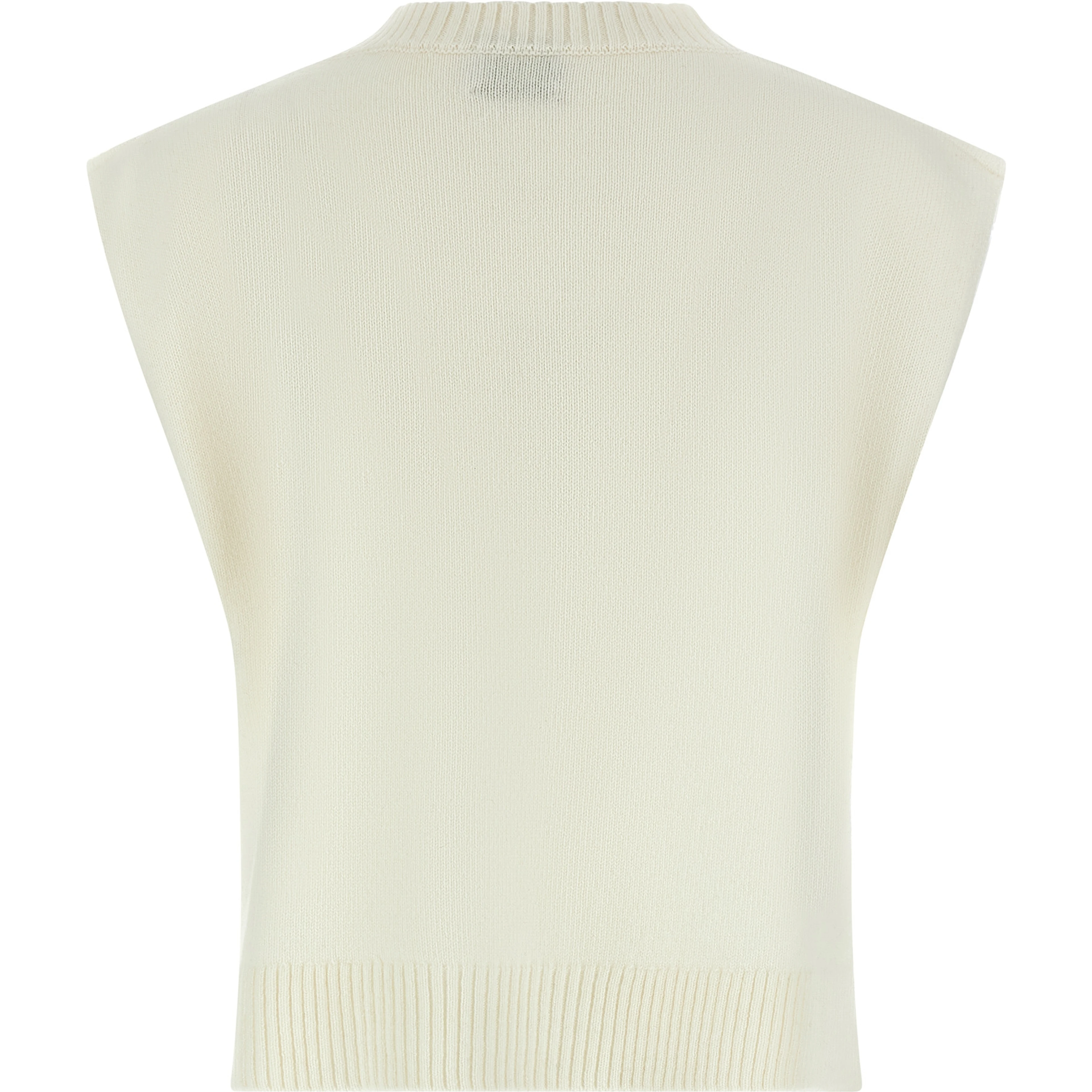White Cashmere Sleeveless Jacket