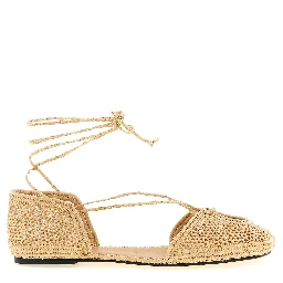 Beige Viscose Ballet Flats
